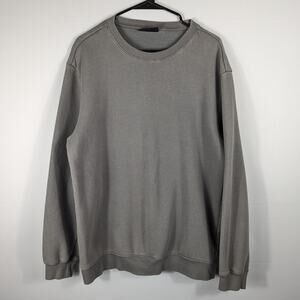 H&M Mens L Gray Relaxed Fit Fleece Lined Sweatshirt Crewneck Cotton Blend